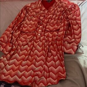 Red Chevron Women's Top